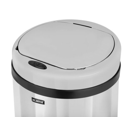Ведро для мусора СЕНСОРНОЕ 30 л, нержавеющая сталь, зеркальная крышка, питание от 4-х батареек AA (не входят в комплект), LAIMA, 609329