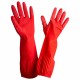 Перчатки МНОГОРАЗОВЫЕ латексные ДЛИННАЯ МАНЖЕТА 25 см КРАСНЫЕ, размер 7-8, M (средний), вес 80 г, КП, 133332