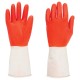 Перчатки МНОГОРАЗОВЫЕ латексные БИКОЛОР ПРОЧНЫЕ, бело-красные, размер 7-8, M (средний), вес 70 г, Komfi, ADM, 25813