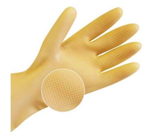 Перчатки МНОГОРАЗОВЫЕ латексные SUPER СИЛА СВЕРХПРОЧНЫЕ, бежевые, размер 7-8, M (средний), вес 96 г, Komfi, ADM, 20073