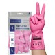 Перчатки МНОГОРАЗОВЫЕ виниловые РОЗОВЫЕ усиленные ГИПОАЛЛЕРГЕННЫЕ, ТР ТС, PROFESSIONAL, размер 8-9, L (большой), вес 90 г, ADM, 31157