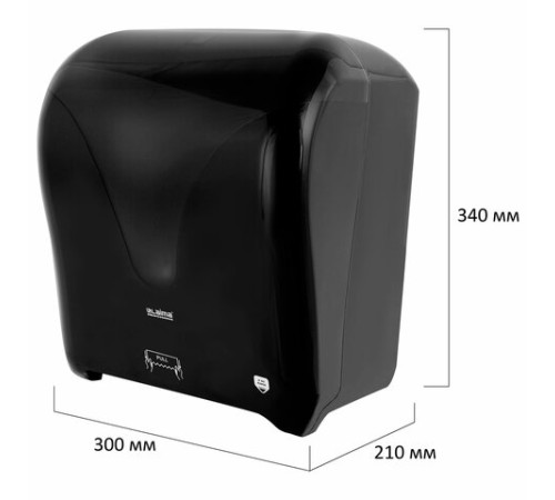 Диспенсер для полотенец в рулонах с автоотрезом листа EXTRA LAIMA PROFESSIONAL, (система H1), черный, ABS-пластик, 609476, 303053