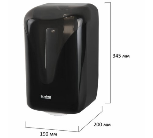 Диспенсер для полотенец с центральной вытяжкой EXTRA LAIMA PROFESSIONAL, (M1/M2), черный, ABS-пластик, 609477, 303213