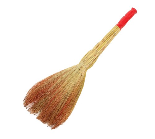 Веник сорго 6-ти ЛУЧЕВОЙ, утяжка проволокой, ЛЮБАША ЛЮКС, ручка в пленке, длина 85 см, 609580