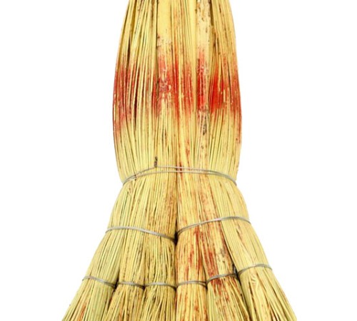 Веник сорго 6-ти ЛУЧЕВОЙ, утяжка проволокой, ЛЮБАША ЛЮКС, ручка в пленке, длина 85 см, 609580