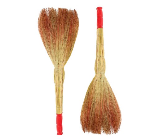 Веник сорго 6-ти ЛУЧЕВОЙ, утяжка проволокой, ЛЮБАША ЛЮКС, ручка в пленке, длина 85 см, 609580