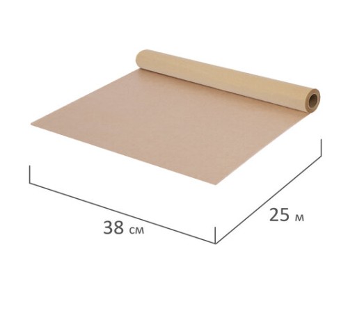 Бумага для выпечки силиконизированная, пергамент 38 см х 25 м, цвет коричневый, LAIMA, CH, 609583