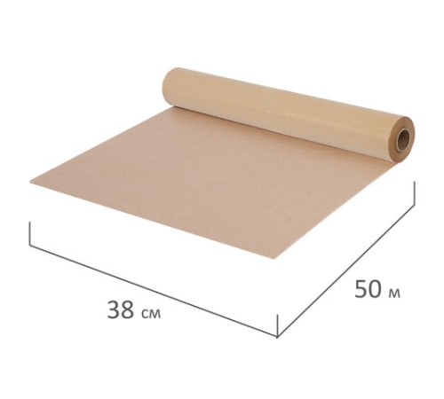 Бумага для выпечки силиконизированная, пергамент 38 см х 50 м, цвет коричневый, LAIMA, CH, 609585