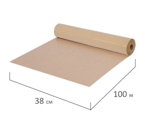 Бумага для выпечки силиконизированная, пергамент 38 см х 100 м, цвет коричневый, LAIMA, CH, 609587