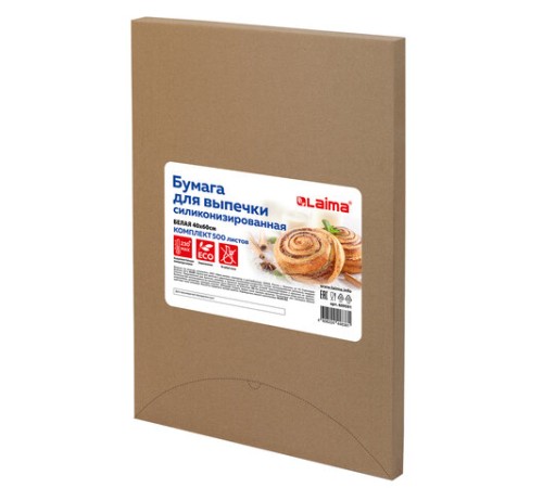Бумага для выпечки силиконизированная в листах 40х60 см КОМПЛЕКТ 500 штук, цвет белый, LAIMA, CH, 609591