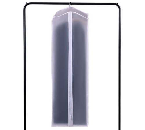 Чехол-кофр объёмный для хранения одежды на молнии, 60х30х90 см, цвет белый, SHAMAANI (ШАМААНИ), 609596