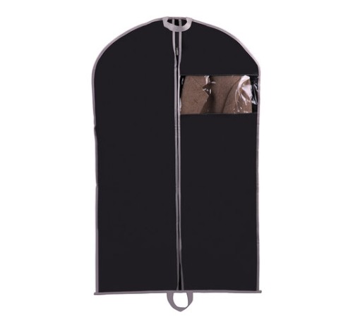 Чехлы для одежды на молнии с ручками дорожный 60х100 см, КОМПЛЕКТ 2 шт,. черный, SHAMAANI (ШАМААНИ), 609601