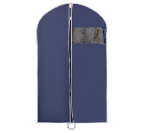 Чехол для одежды на молнии с ручками дорожный 60х100 см, синий, SHAMAANI (ШАМААНИ), 609602