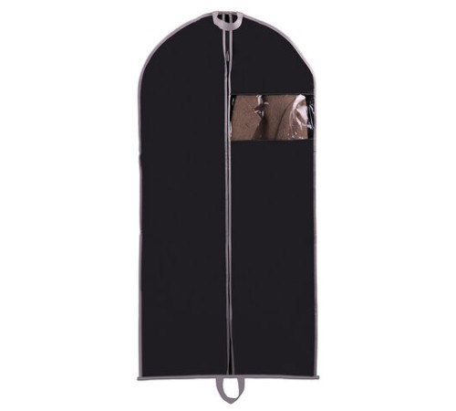 Чехол для одежды на молнии с ручками дорожный 60х120 см, черный, SHAMAANI (ШАМААНИ), 609603