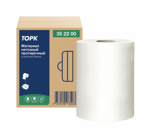 Протирочный нетканый материал TORK Advanced, 266 листов в рулоне, 39,5х27,6 см, белый, 352200