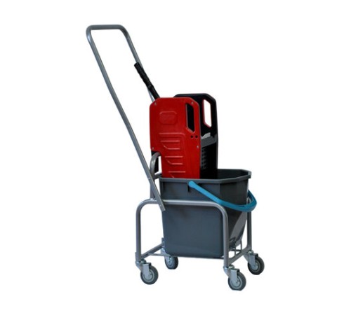 Тележка уборочная Eco-Force, 1 съемное ведро 25 л, отжим, металлический каркас, бесшумные колеса, 21EF/1