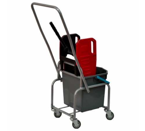 Тележка уборочная Eco-Force, 1 съемное ведро 25 л, отжим, металлический каркас, бесшумные колеса, 21EF/1