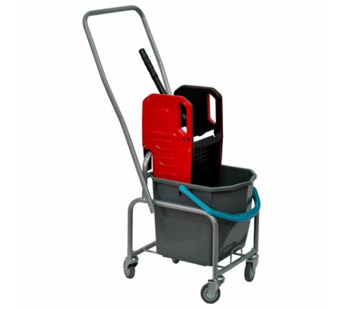 Тележка уборочная Eco-Force, 1 съемное ведро 25 л, отжим, металлический каркас, бесшумные колеса, 21EF/1