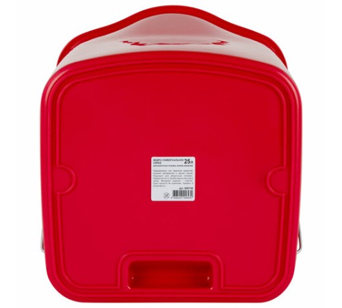 Ведро УНИВЕРСАЛЬНОЕ 25 л, КРАСНОЕ, подходит для уборочных тележек, уборки, хранения, пластик, 609755, 25EC/5