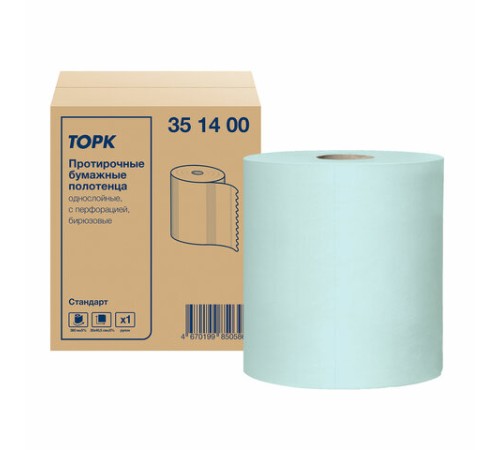 Бумага протирочная 360 м, полотенца с перфорацией, TORK СТАНДАРТ 1-слой, 888 листов 30х40,5 см, 351400
