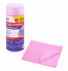 Салфетка протирочная 3D-СУПЕРВПИТЫВАЮЩАЯ PVA-замша 43x32 см, в тубе, розовая, LAIMA HOME, 609973