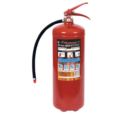 Огнетушитель порошковый ОП-4, АВСЕ (твердые, жидкие, газообразные вещества, электрические установки) закачной, ЗПУ Алюм, ЯРПОЖ, УТ-00001651