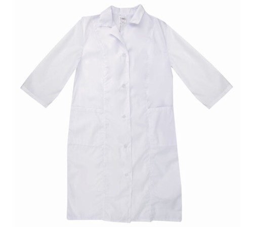 Халат медицинский женский белый, рукав 3/4, тиси, размер 48-50, рост 158-164, плотность ткани 120 г/м2, 610747