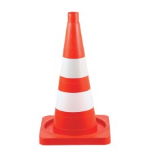 Конус сигнальный дорожный 510 мм КС-2.6 с белой и светоотражающей полосами, упругий, КС-2.6-П