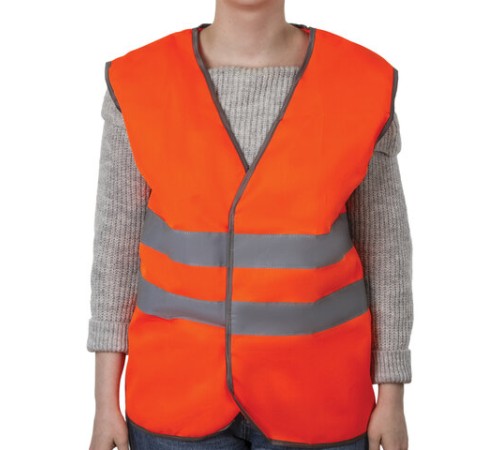 Жилет сигнальный ГОСТ, 2 светоотражающие полосы, ОРАНЖЕВЫЙ, XL (52-54), ПЛОТНЫЙ, ГРАНДМАСТЕР, 610831