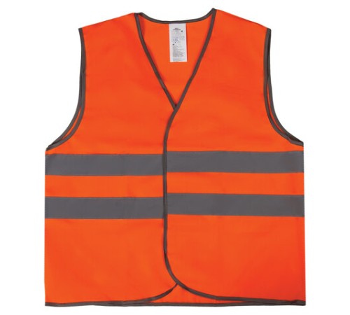 Жилет сигнальный ГОСТ, 2 светоотражающие полосы, ОРАНЖЕВЫЙ, XXL (56-58), ПЛОТНЫЙ, ГРАНДМАСТЕР, 610832