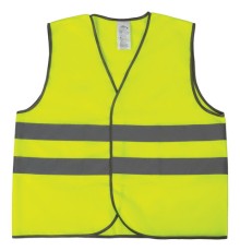 Жилет сигнальный ГОСТ, 2 светоотражающие полосы, ЛИМОННЫЙ, XXL (56-58), ПЛОТНЫЙ ГРАНДМАСТЕР, 610835