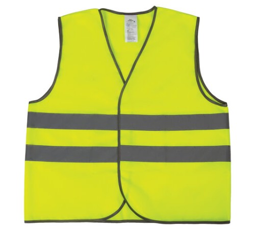 Жилет сигнальный ГОСТ, 2 светоотражающие полосы, ЛИМОННЫЙ, XXL (56-58), ПЛОТНЫЙ ГРАНДМАСТЕР, 610835