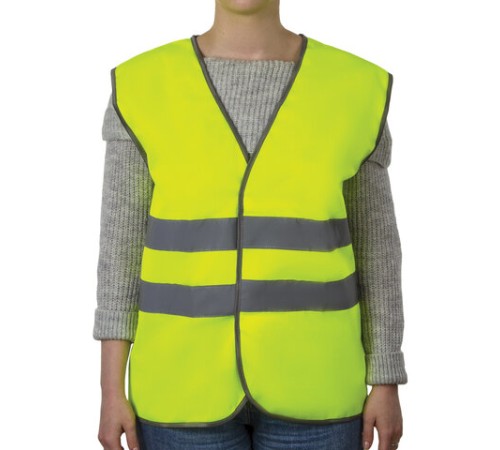 Жилет сигнальный ГОСТ, 2 светоотражающие полосы, ЛИМОННЫЙ, XXL (56-58), ПЛОТНЫЙ ГРАНДМАСТЕР, 610835