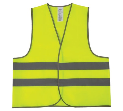 Жилет сигнальный, 2 светоотражающие полосы, ЛИМОННЫЙ, XL (52-54), ГРАНДМАСТЕР, 610840