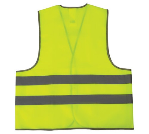 Жилет сигнальный, 2 светоотражающие полосы, ЛИМОННЫЙ, XL (52-54), ГРАНДМАСТЕР, 610840