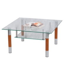 Стол журнальный, стекло/дерево/металл, Кристалл - ПК (П), 1000х600х417 мм, хром, 1116