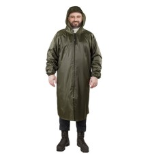 Дождевик-плащ цвета хаки на молнии многоразовый с ПВХ-покрытием, размер 60-62 (XXXL), рост 170-176, ГРАНДМАСТЕР, 610849