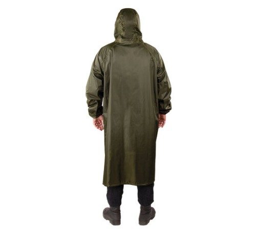 Дождевик-плащ цвета хаки на молнии многоразовый с ПВХ-покрытием, размер 60-62 (XXXL), рост 170-176, ГРАНДМАСТЕР, 610849