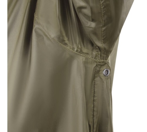 Дождевик-плащ цвета хаки на молнии многоразовый с ПВХ-покрытием, размер 60-62 (XXXL), рост 170-176, ГРАНДМАСТЕР, 610849