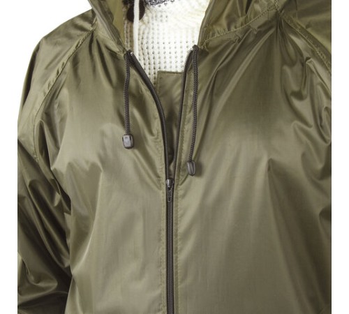 Дождевик-плащ цвета хаки на молнии многоразовый с ПВХ-покрытием, размер 60-62 (XXXL), рост 170-176, ГРАНДМАСТЕР, 610849