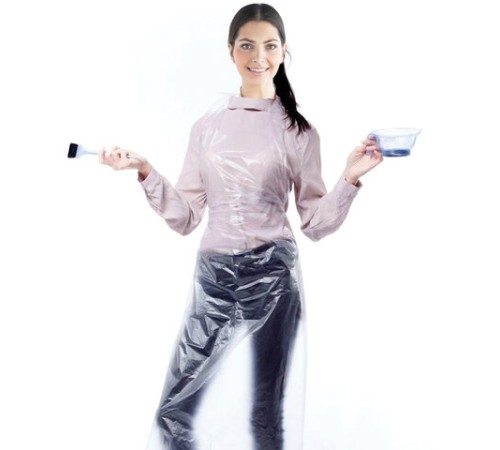 Фартуки полиэтиленовые, КОМПЛЕКТ 100 шт., одноразовые, СТАНДАРТ, размер 68 см х 110 см, плотность 12 мкм, LAIMA, 610850