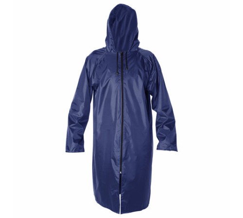 Дождевик-плащ синий на молнии многоразовый с ПВХ-покрытием, размер 52-54 (XL), рост 170-176, ГРАНДМАСТЕР, 610866