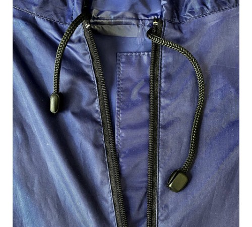 Дождевик-плащ синий на молнии многоразовый с ПВХ-покрытием, размер 56-58 (XXL), рост 170-176, ГРАНДМАСТЕР, 610867