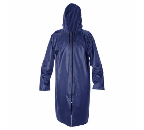 Дождевик-плащ синий на молнии многоразовый с ПВХ-покрытием, размер 60-62 (XXXL), рост 170-176, ГРАНДМАСТЕР, 610868