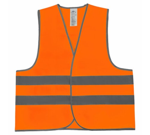 Жилет сигнальный, 2 светоотражающие полосы, ОРАНЖЕВЫЙ, XL (52-54), ГРАНДМАСТЕР, 610886