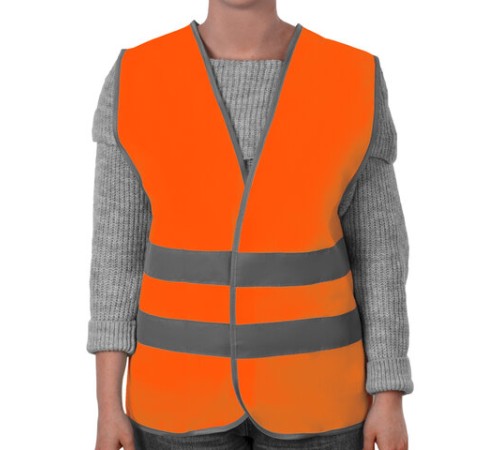 Жилет сигнальный, 2 светоотражающие полосы, ОРАНЖЕВЫЙ, XL (52-54), ГРАНДМАСТЕР, 610886