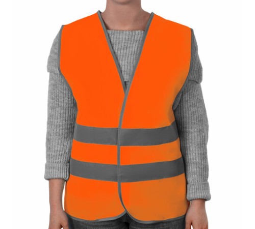 Жилет сигнальный, 2 светоотражающие полосы, ОРАНЖЕВЫЙ, XXL (56-58), ГРАНДМАСТЕР, 610887