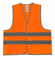 Жилет сигнальный, 2 светоотражающие полосы, ОРАНЖЕВЫЙ, XXXL (60-62), ГРАНДМАСТЕР, 610888
