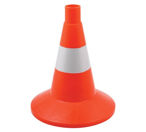Конус сигнальный дорожный 320 мм КС-1.6 со светоотражающей полосой, упругий