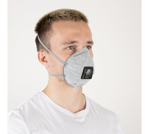 Респиратор с клапаном и угольным фильтром, КОМПЛЕКТ 10 шт., полумаска фильтрующая, формованный, FFP2, JM-8626
